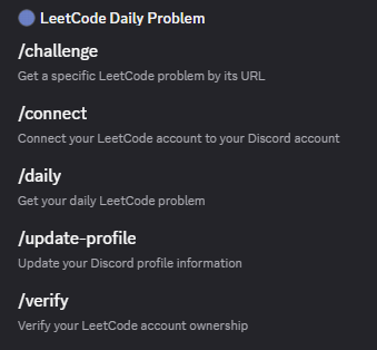 LeetCode Bot Commands
