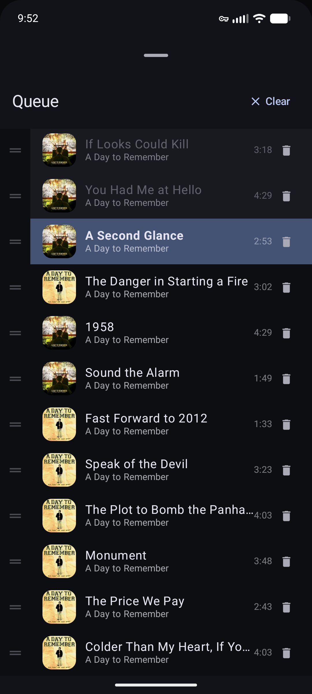 MusicPlayarr queue view